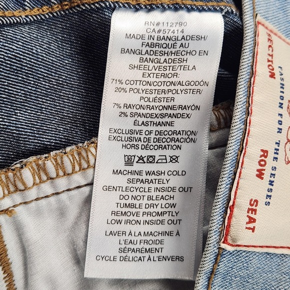 True Religion Denim Jacket Womens Large Jesse SN Slim Distressed Western 80s NEW - Picture 14 of 16